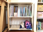 セリア×無印良品xニトリで、子供が自分で片づけやすい教材収納